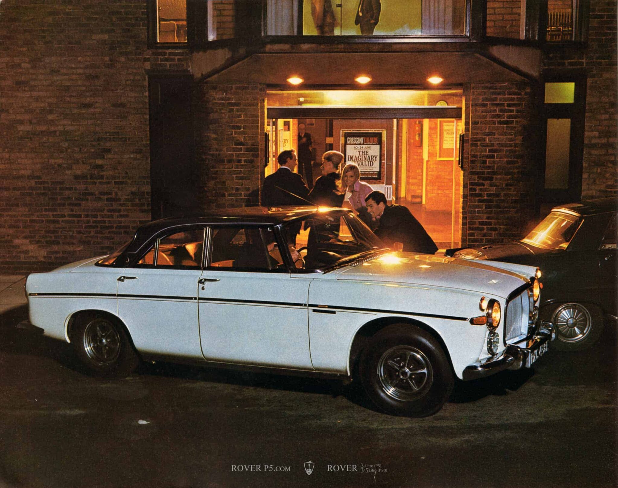 Brochure-1968-Rover-3½-Litre-Image-White-Coupe-At-The-Crescent-Theatre ...